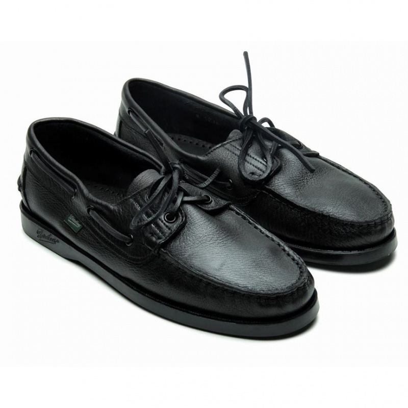 Paraboot Barth Men's Boat Shoes Black | CANADA 08125R