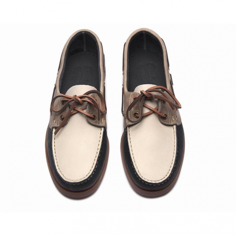 Paraboot Barth Men's Boat Shoes White / Black / Brown | CANADA 97243T