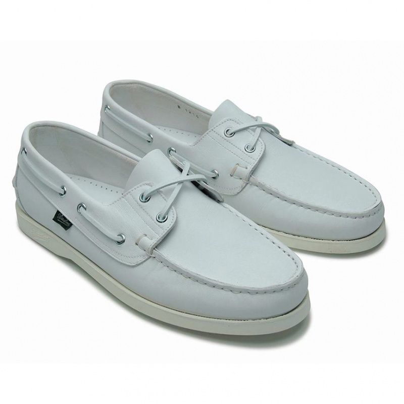 Paraboot Barth Men's Boat Shoes White | CANADA 42835R