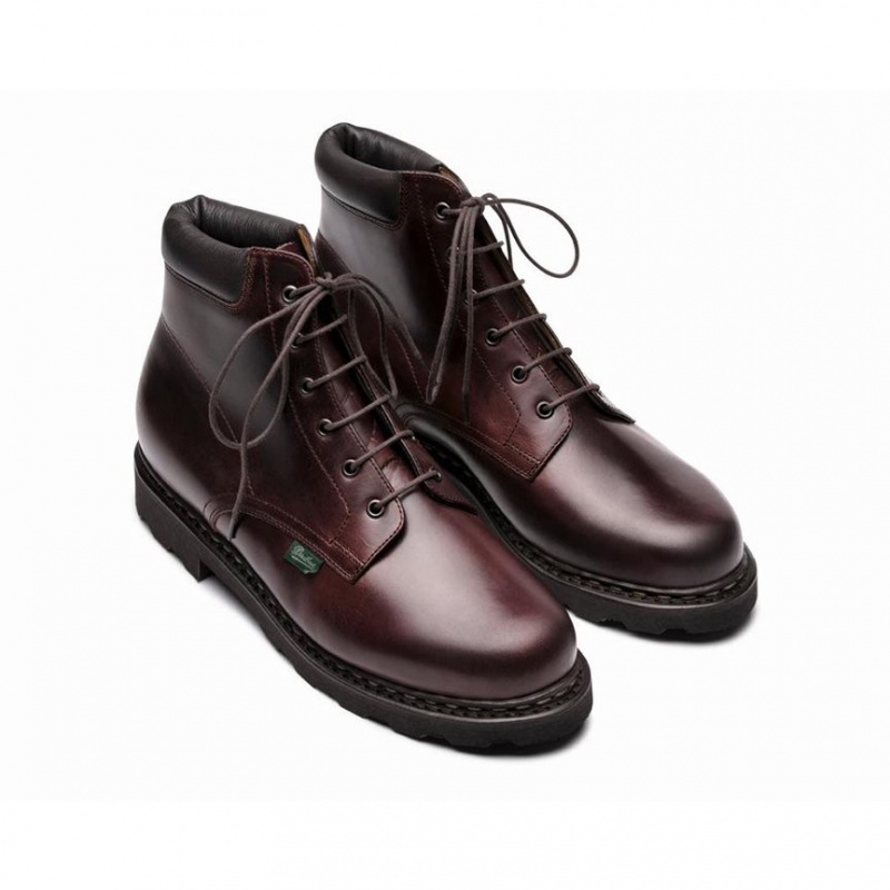 Paraboot Bergerac Men's Ankle Boots Burgundy | CANADA 53682V