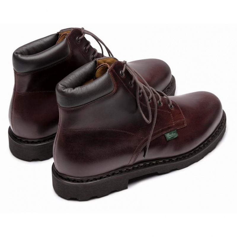 Paraboot Bergerac Men's Ankle Boots Burgundy | CANADA 53682V