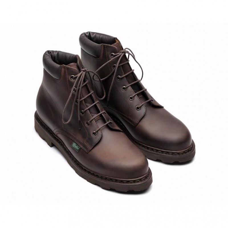 Paraboot Bergerac Men's Ankle Boots Dark Brown | CANADA 95164G