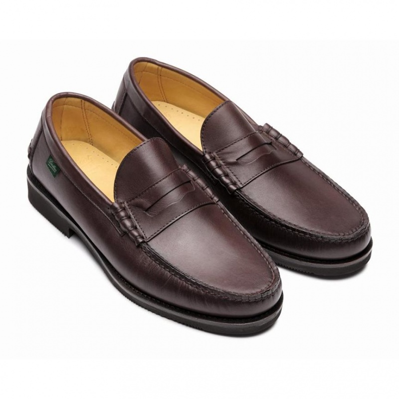 Paraboot Brighton Men's Loafers Dark Brown | CANADA 34021Z