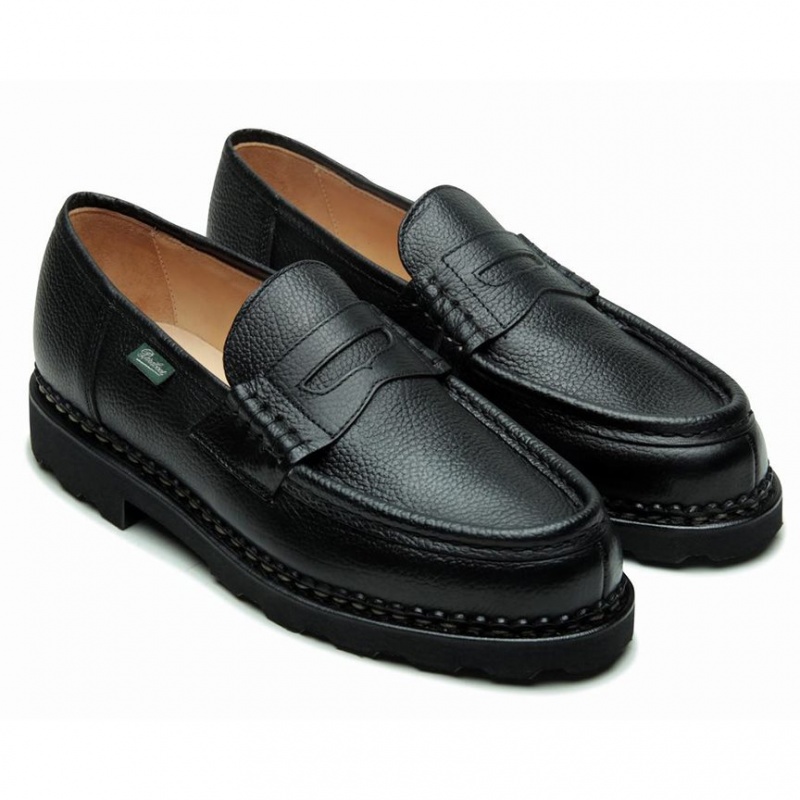 Paraboot Reims Men's Loafers Black | CANADA 06872W