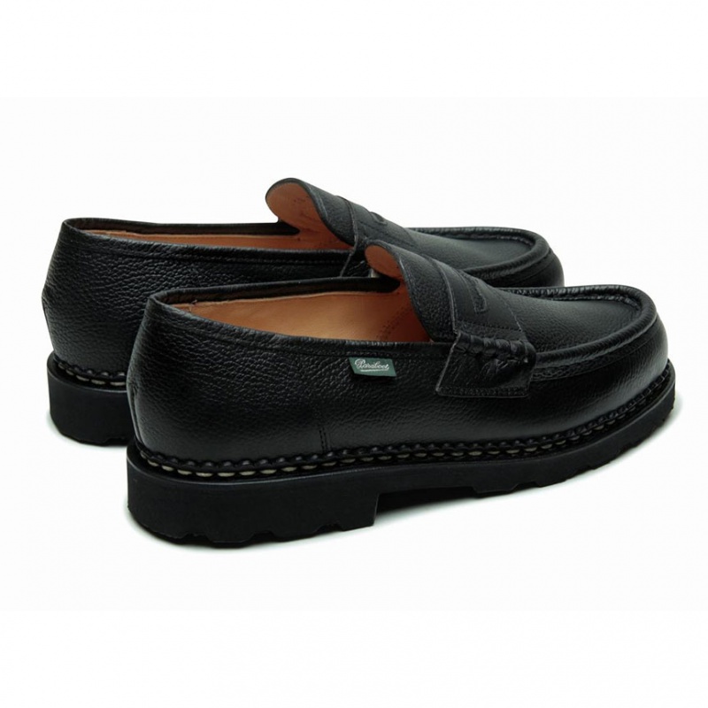 Paraboot Reims Men's Loafers Black | CANADA 06872W