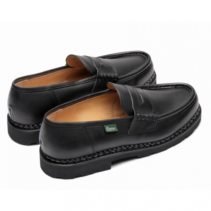 Paraboot Reims Men's Loafers Black | CANADA 48069K